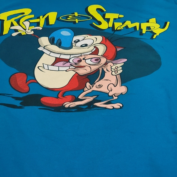 Ren and Stimpy Nickelodeon Vintage Mens Blue T-Shirt X-Large XL - Picture 2 of 7